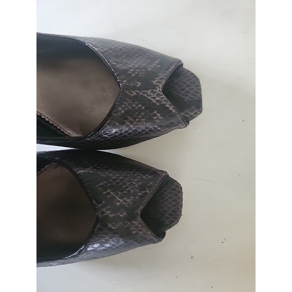 Bandolino 2-Inch Open-Toe Pumps Size 8.5 Black Faux Snakeskin - Picture 10 of 16